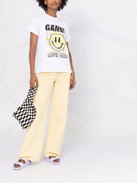 GANNI Magny wide-leg jeans - Yellow