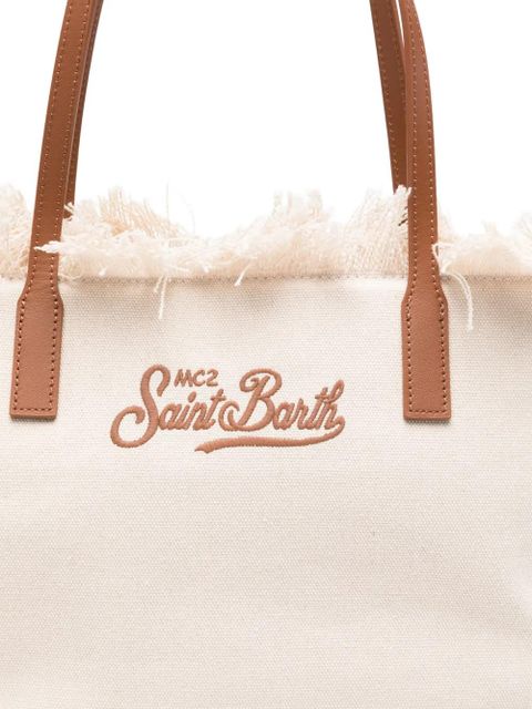MC2 Saint Barth City fringed-trim medium tote bag - Neutrals