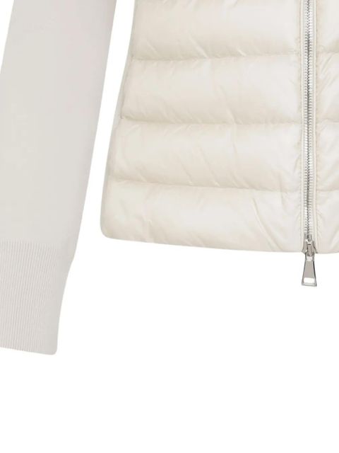 Moncler quilted knit-panel jacket - White