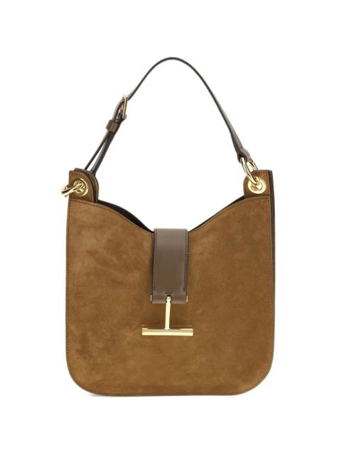 TOM FORD buckle smooth calf suede shoulder bag - Brown - zdjęcie produktu nr 1