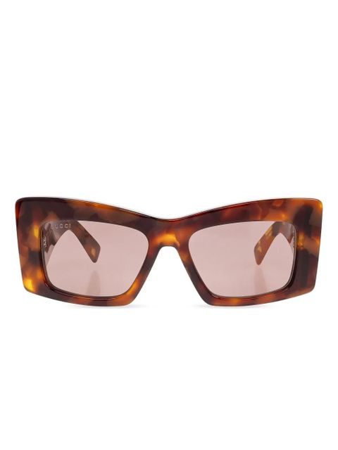 Gucci Eyewear logo-plaque sunglasses - Brown - zdjęcie produktu nr 1