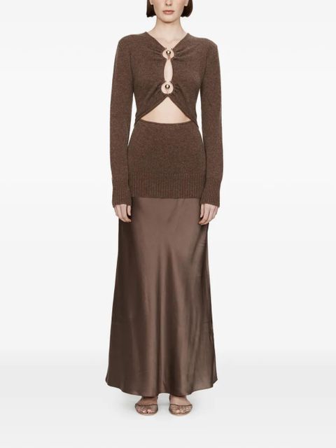 Christopher Esber Orbit Ruched Monument cut-out dress - Brown - zdjęcie produktu nr 2