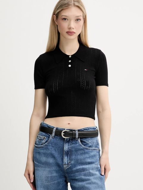 Tommy Jeans sweter damski kolor czarny lekki DW0DW20965 - zdjęcie produktu nr 1