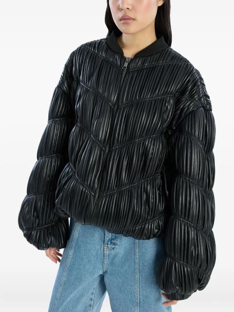 ROTATE BIRGER CHRISTENSEN pleated bomber jacket - Black