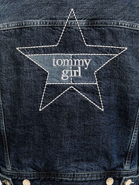 Tommy Jeans kurtka jeansowa kolor granatowy przejściowa oversize DW0DW22485