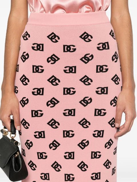 Dolce & Gabbana DNA DG-jacquard pencil skirt - Pink