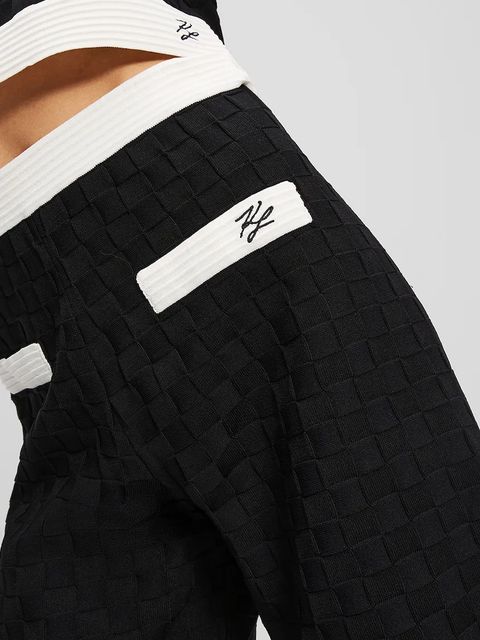 Karl Lagerfeld spodnie damskie kolor czarny proste high waist A3W10103