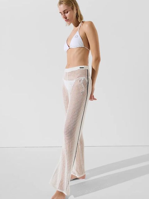 Karl Lagerfeld spodnie damskie kolor biały szerokie medium waist A2W46011