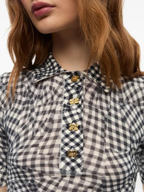 GANNI patterned-jacquard top - Black