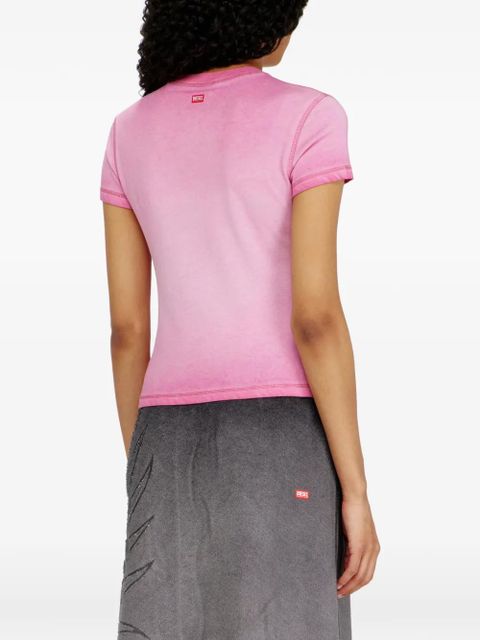 Diesel dévoré-phoenix cover-stitched cotton T-shirt - Pink