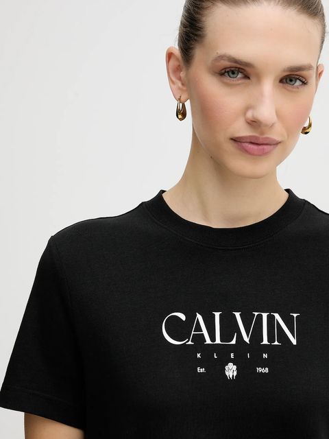 Calvin Klein Jeans t-shirt bawełniany damski kolor czarny LV047E813G