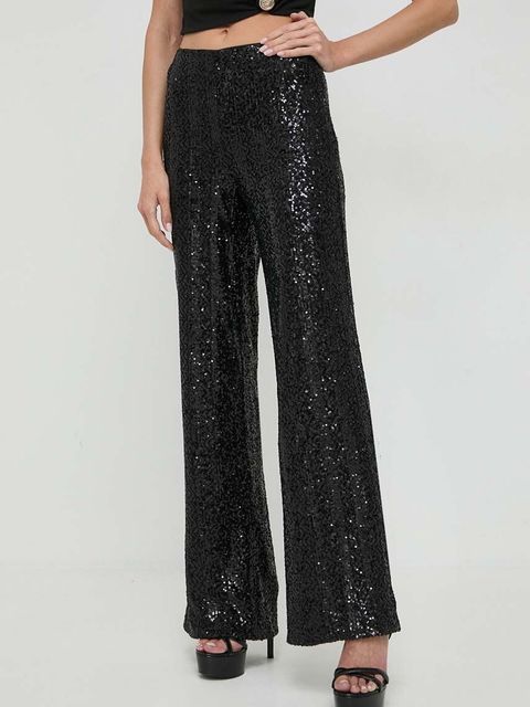 Guess spodnie SEREH damskie kolor czarny szerokie high waist W4RB02 KBX10