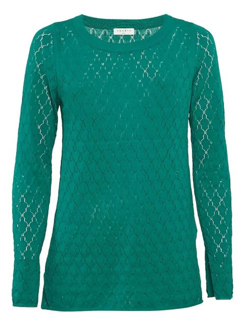 SANDRO lace-detailing top - Green - zdjęcie produktu nr 1