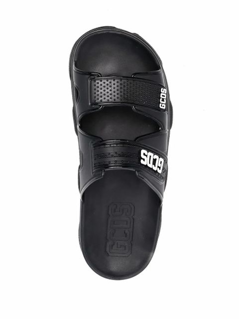 GCDS logo-strap sandals - Black