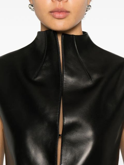 KHAITE Von high-neck asymmetric top - Black