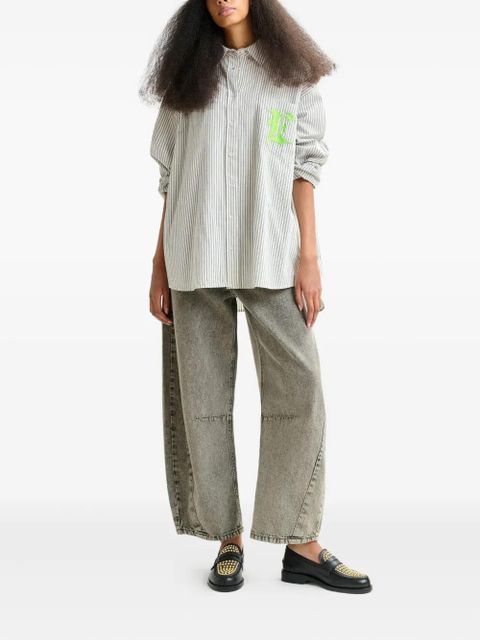 Essentiel Antwerp striped embroidered pocket shirt - Grey - zdjęcie produktu nr 2