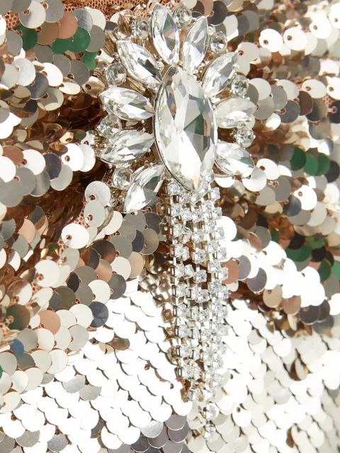 Self-Portrait sequinned mini dress - Gold