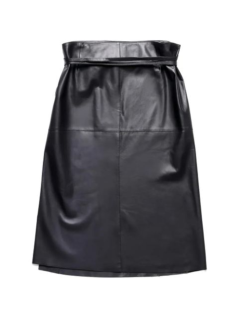 Tod's tie-belt leather skirt - Black - zdjęcie produktu nr 2