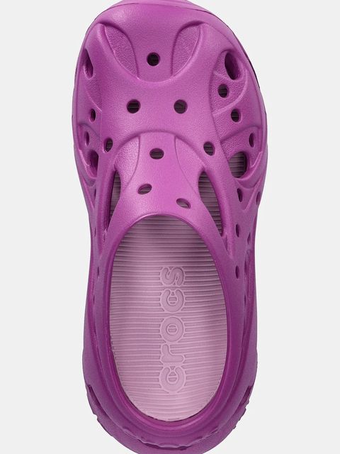 Crocs klapki Caged W Clog damskie kolor fioletowy na platformie 211141