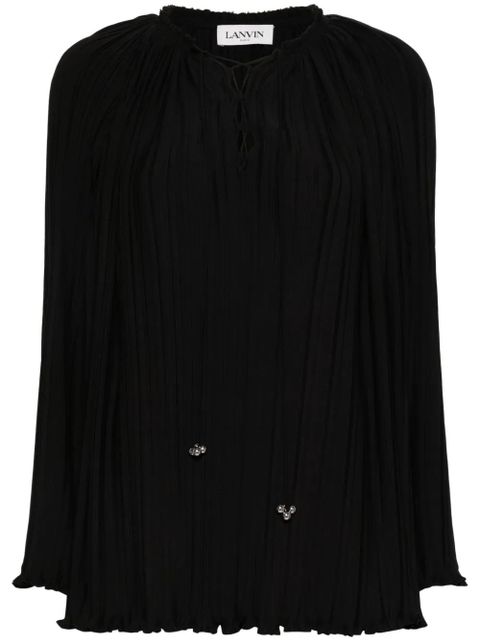 Lanvin long-sleeve pleated blouse - Black - zdjęcie produktu nr 1