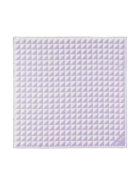 Prada triangle-logo scarf - Purple - zdjęcie produktu nr 2