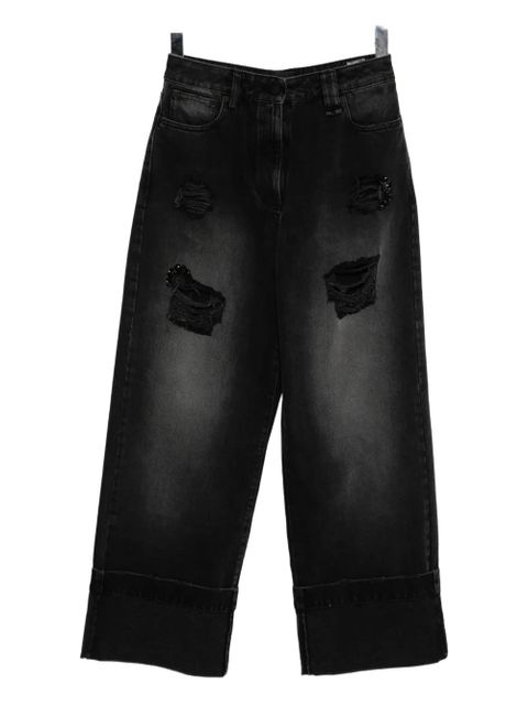 Simone Rocha embellished straight-leg jeans - Black