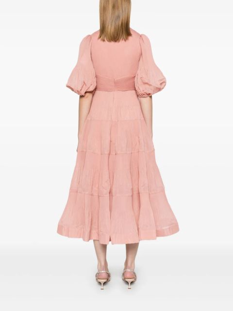 ZIMMERMANN pleated midi dress - Pink