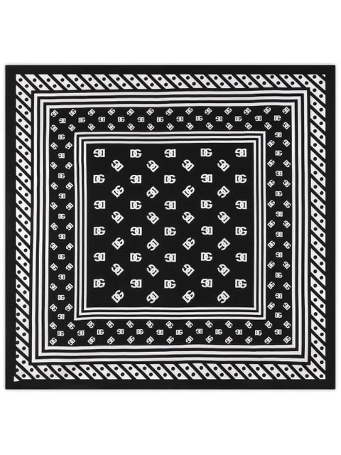 Dolce & Gabbana DNA logo-print silk scarf - Black - zdjęcie produktu nr 1
