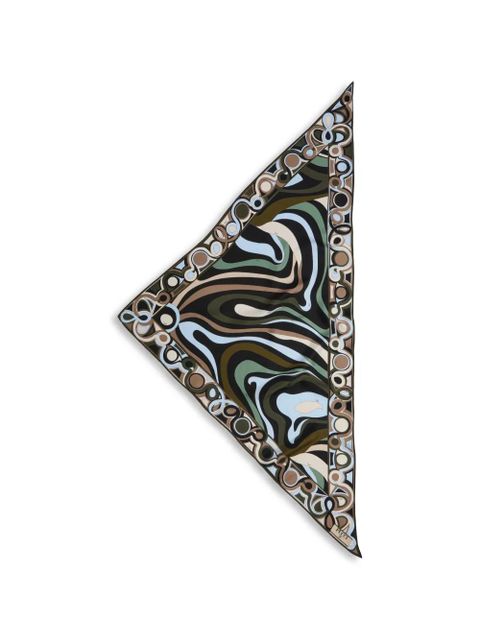 PUCCI Marmo-print silk triangle scarf - Black - zdjęcie produktu nr 1