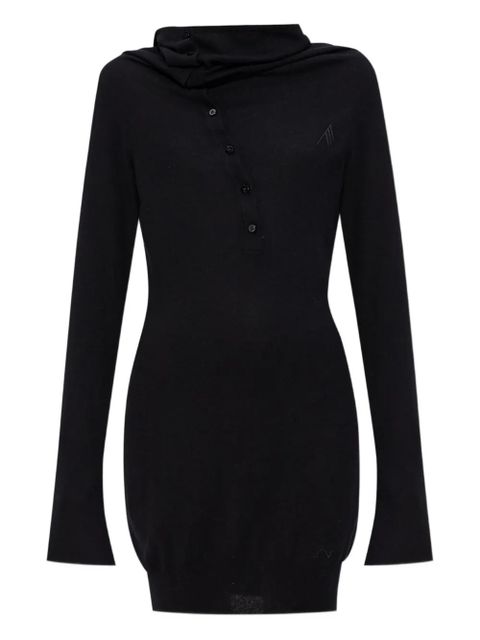 The Attico mock-neck button-up mini dress - Black - zdjęcie produktu nr 1