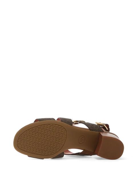 Michael Kors logo-plaque crossover-strap sandals - Brown