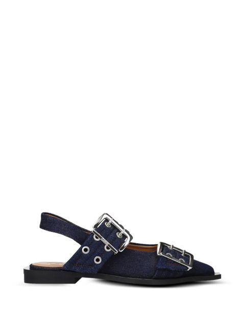 GANNI buckle-detail eyelet sandals - Blue - zdjęcie produktu nr 1