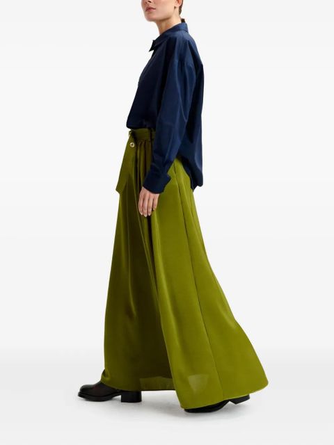 Essentiel Antwerp pleated-detail belted skirt - Green