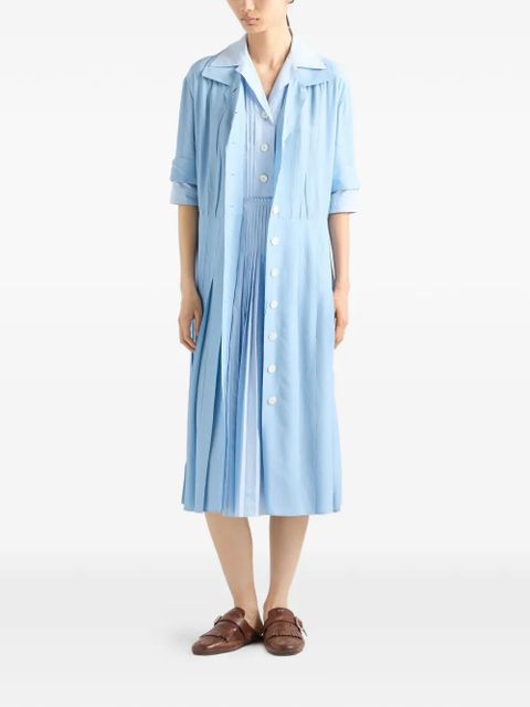 Prada pongé and poplin shirt dress - Blue - zdjęcie produktu nr 2