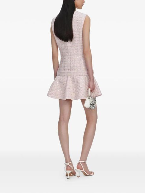 Self-Portrait sequin belted mini dress - Pink