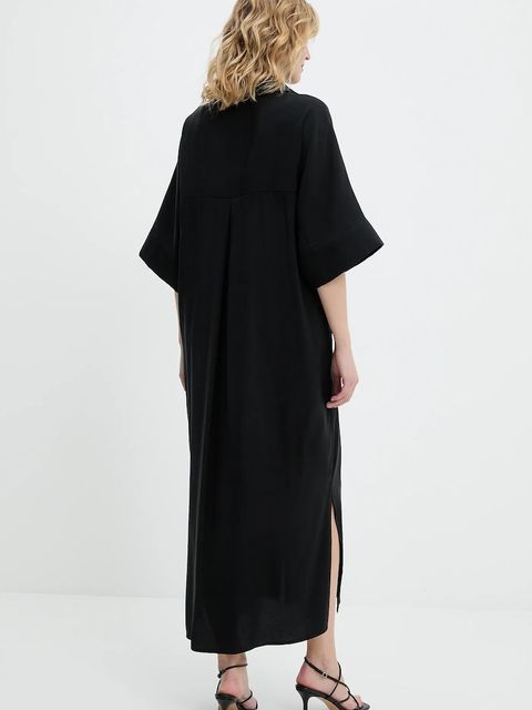 Answear.LAB sukienka kolor czarny midi oversize
