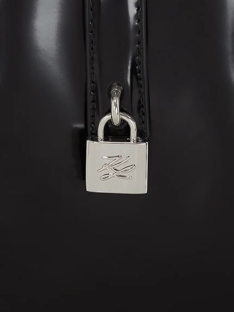 Karl Lagerfeld torebka skórzana K/AUTOGRAPH kolor czarny A3W30288