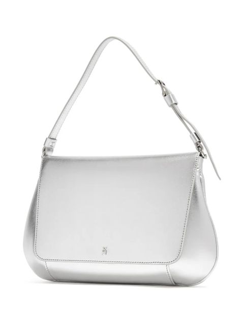 Amina Muaddi Ami metallic-effect leather bag - Silver