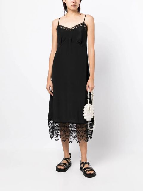 Simone Rocha lace-trimmed midi dress - Black - zdjęcie produktu nr 2