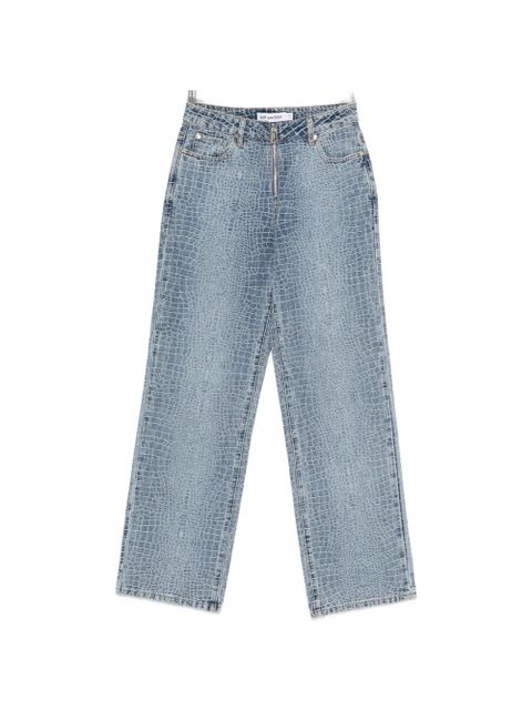 Self-Portrait crocodile-effect jeans - Blue - zdjęcie produktu nr 1