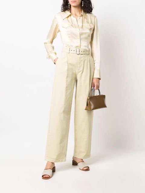 Jil Sander pleat-detail straight-leg trousers - Yellow - zdjęcie produktu nr 2