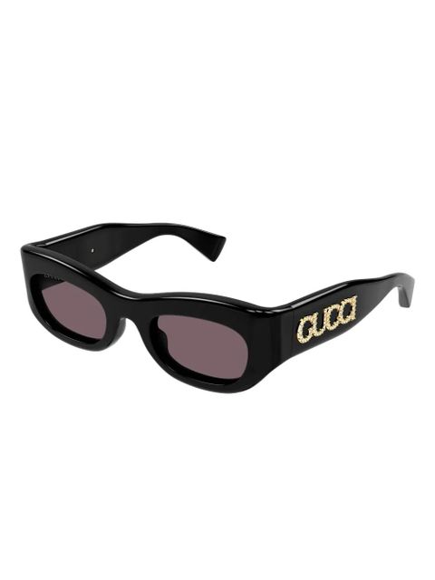 Gucci Eyewear oval-frame sunglasses - Black - zdjęcie produktu nr 2