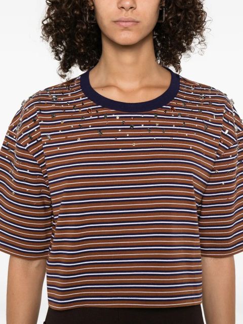 SANDRO striped T-shirt - Brown