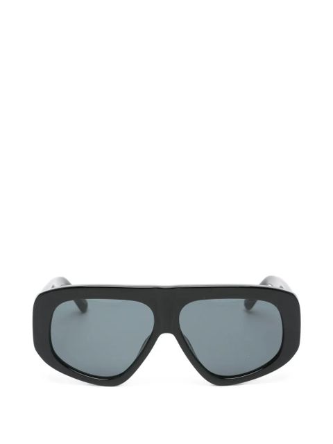 The Attico x Linda Farrow Milano logo-detail sunglasses - Black - zdjęcie produktu nr 1