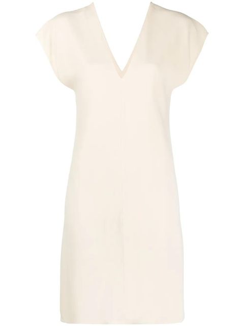 The Row V-neck shift dress - Neutrals - zdjęcie produktu nr 1