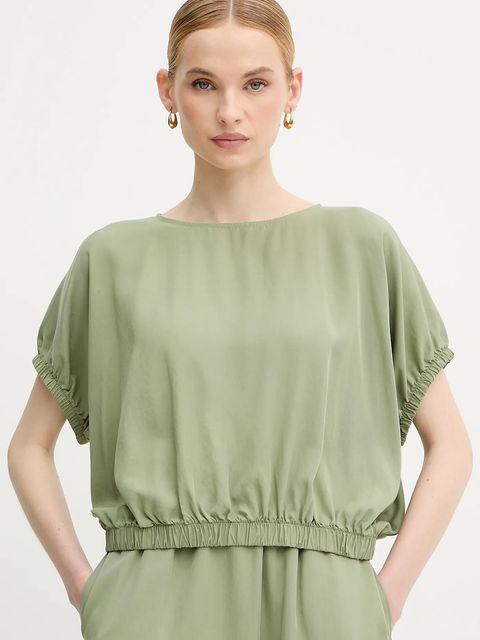 United Colors of Benetton bluzka damska kolor zielony gładka 5NPHDQ0C6 - zdjęcie produktu nr 1