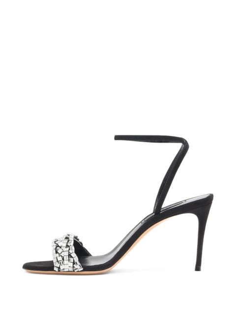 Casadei 80mm Julia embellished-braided sandals - Black