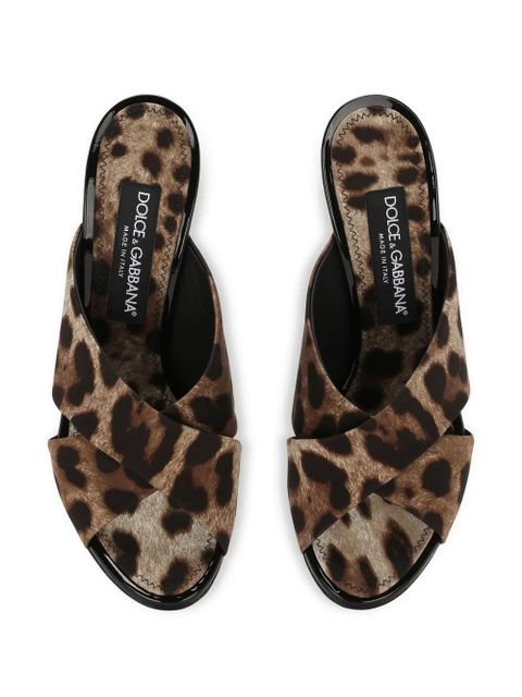 Dolce & Gabbana 85mm Keira leopard-print sandals - Brown