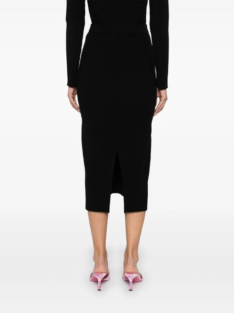 Alessandra Rich ribbed midi skirt - Black