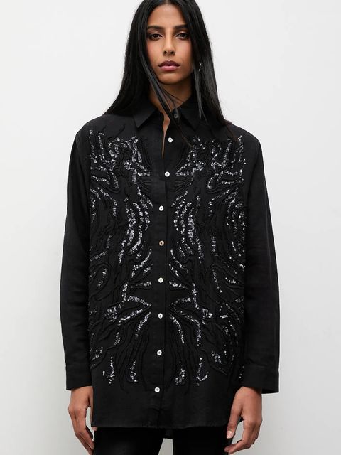 Answear.LAB koszula bawełniana damska kolor czarny regular z kołnierzykiem klasycznym - zdjęcie produktu nr 1